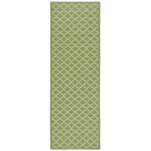 Pemberly Row Polypropylene Green Indoor Outdoor Rug - Runner 2'3&quot x 8'