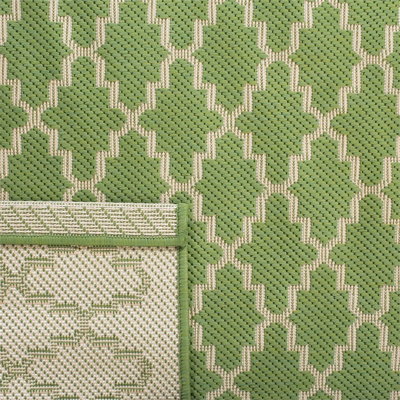 Pemberly Row Polypropylene Green Indoor Outdoor Rug - Runner 2'3