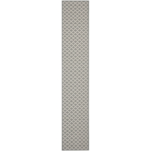 Pemberly Row Polypropylene Anthracite Indoor Outdoor Rug - Runner 2'3&quot x 18'