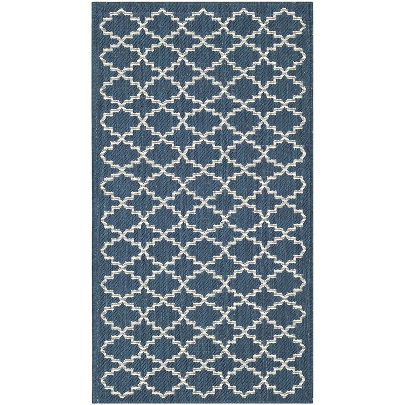 Pemberly Row Polypropylene Navy Indoor Outdoor Rug - 2' x 3'7