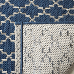 Pemberly Row Polypropylene Navy Indoor Outdoor Rug - 8' x 11'