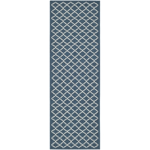 Pemberly Row Polypropylene Navy Indoor Outdoor Rug - Runner 2'3&quot x 6'7&quot