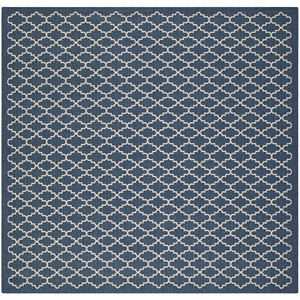 Pemberly Row Polypropylene Navy Indoor Outdoor Rug - Square 4'