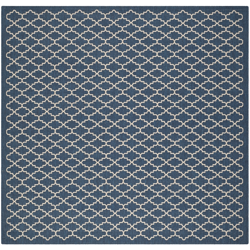 Pemberly Row Polypropylene Navy Indoor Outdoor Rug - Square 5'3