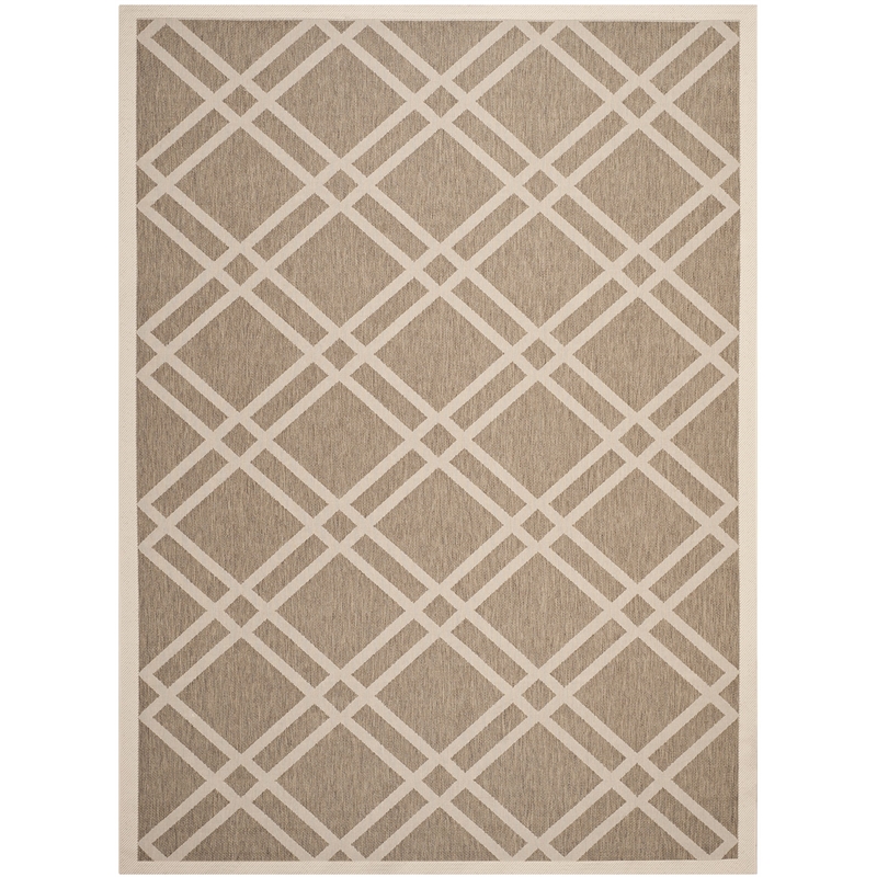 Pemberly Row Polypropylene Brown Indoor Outdoor Rug - 8' x 11'