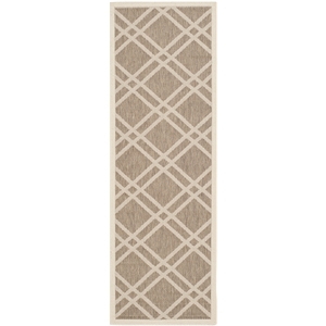 Pemberly Row Polypropylene Brown Indoor Outdoor Rug - Runner 2'3&quot x 6'7&quot