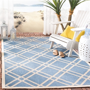 Pemberly Row Polypropylene Blue Indoor Outdoor Rug - 2'7&quot x 5'