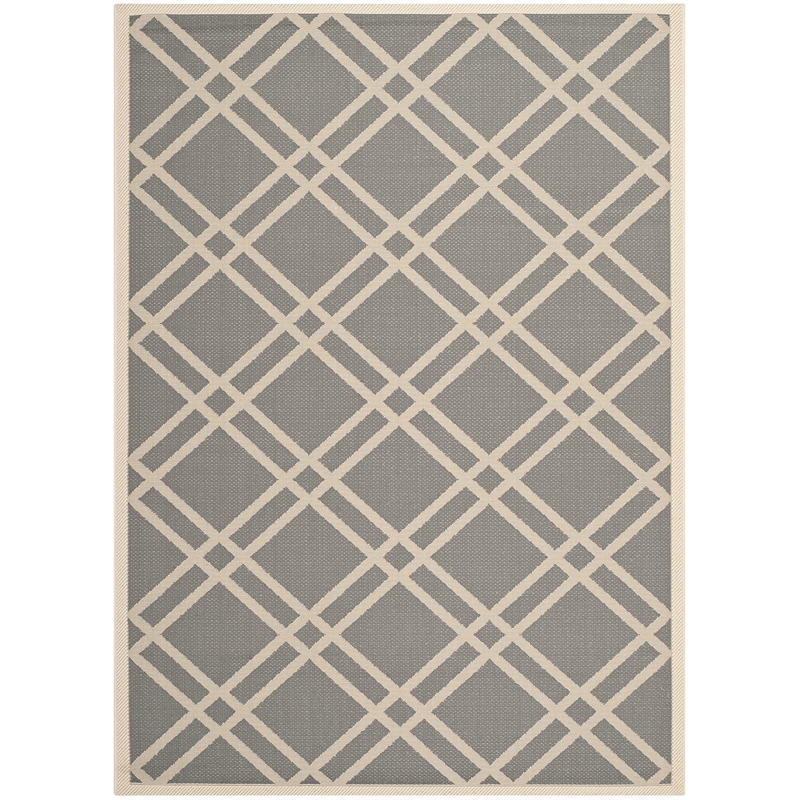 Pemberly Row Polypropylene Blue Indoor Outdoor Rug - 4' x 5'7