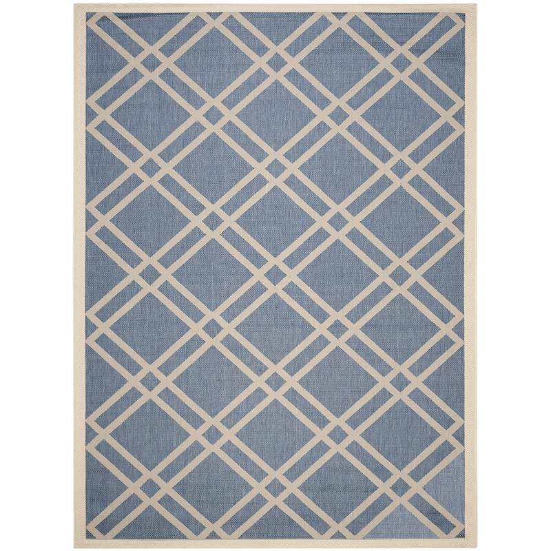 Pemberly Row Polypropylene Blue Indoor Outdoor Rug - 8' x 11'