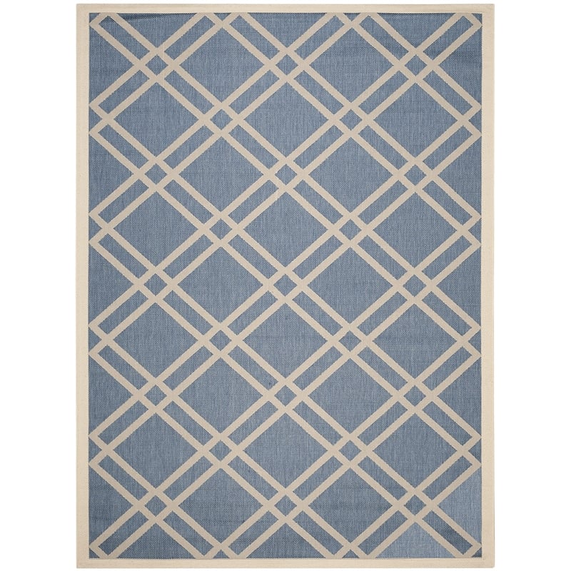 Pemberly Row Polypropylene Blue Indoor Outdoor Rug - 9' x 12'