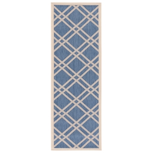 Pemberly Row Polypropylene Blue Indoor Outdoor Rug - Runner 2'3&quot x 10'