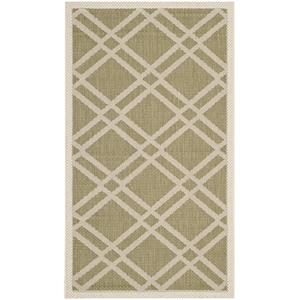 Pemberly Row Polypropylene Green Indoor Outdoor Rug - 2' x 3'7&quot