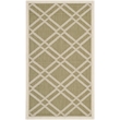 Pemberly Row Polypropylene Green Indoor Outdoor Rug - 2' x 3'7