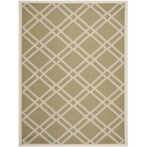 Pemberly Row Polypropylene Green Indoor Outdoor Rug - 6'7&quot x 9'6&quot