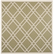 Pemberly Row Polypropylene Green Indoor Outdoor Rug - Square 7'10