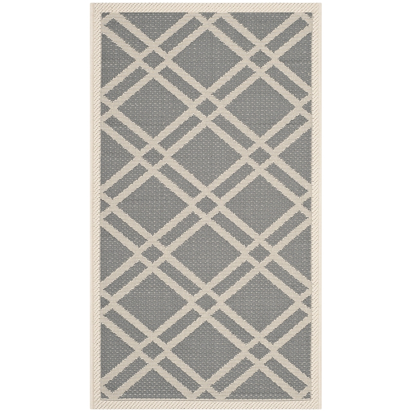 Pemberly Row Polypropylene Anthracite Indoor Outdoor Rug - 2' x 3'7