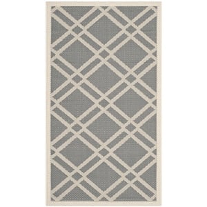 Pemberly Row Polypropylene Anthracite Indoor Outdoor Rug - 2' x 3'7&quot