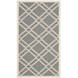 Pemberly Row Polypropylene Anthracite Indoor Outdoor Rug - 2' x 3'7