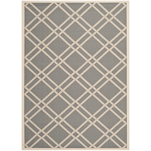 Pemberly Row Polypropylene Anthracite Indoor Outdoor Rug - 4' x 5'7&quot