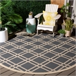 Pemberly Row Polypropylene Anthracite Indoor Outdoor Rug - Round 7'10