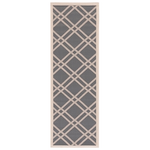 Pemberly Row Polypropylene Anthracite Indoor Outdoor Rug - Runner 2'3&quot x 6'7&quot