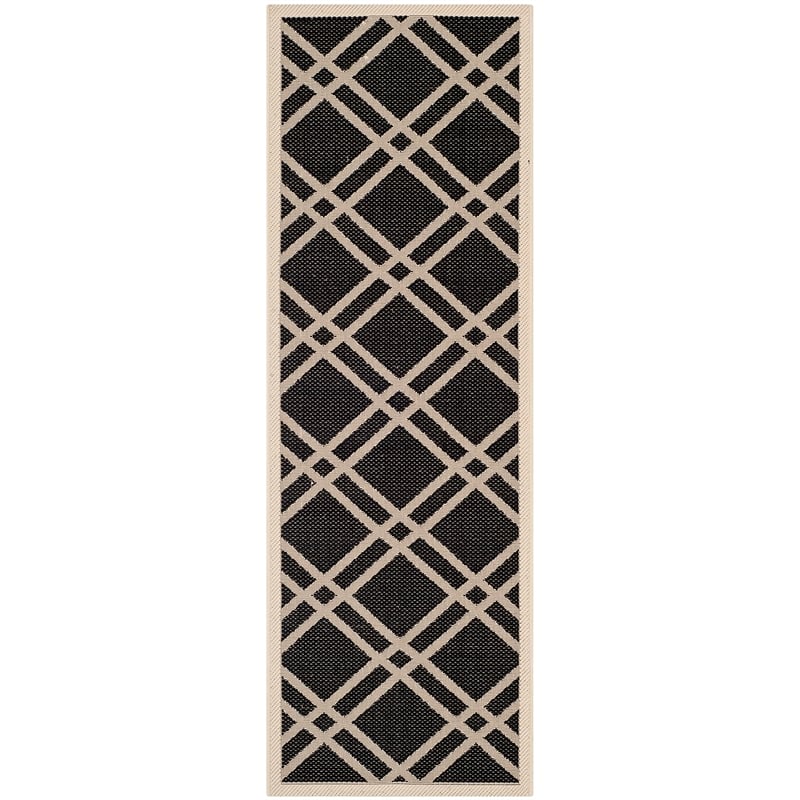 Pemberly Row Polypropylene Anthracite Indoor Outdoor Rug - Runner 2'3
