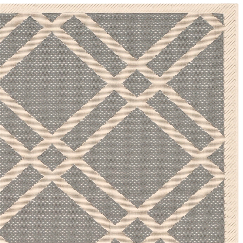 Pemberly Row Polypropylene Anthracite Indoor Outdoor Rug - Runner 2'7