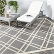 Pemberly Row Polypropylene Anthracite Indoor Outdoor Rug - Square 7'10