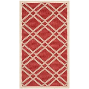 Pemberly Row Polypropylene Red Indoor Outdoor Rug - 2' x 3'7&quot