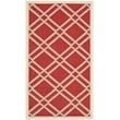 Pemberly Row Polypropylene Red Indoor Outdoor Rug - 2' x 3'7
