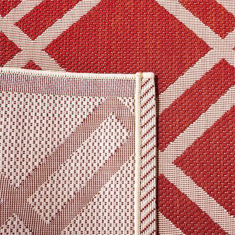 Pemberly Row Polypropylene Red Indoor Outdoor Rug - 2'7