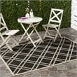 Pemberly Row Polypropylene Black Indoor Outdoor Rug - 5'3