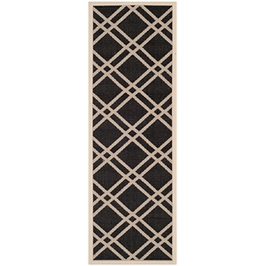 Pemberly Row Polypropylene Black Indoor Outdoor Rug - Runner 2'3&quot x 6'7&quot
