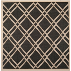 Pemberly Row Polypropylene Black Indoor Outdoor Rug - Square 7'10&quot