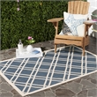 Pemberly Row Polypropylene Navy Indoor Outdoor Rug - 5'3