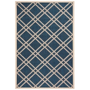 Pemberly Row Polypropylene Navy Indoor Outdoor Rug - 6'7&quot x 9'6&quot