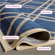 Pemberly Row Polypropylene Navy Indoor Outdoor Rug - 8' x 11'