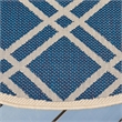 Pemberly Row Polypropylene Navy Indoor Outdoor Rug - Round 4'