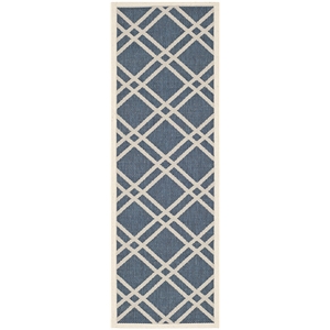 Pemberly Row Polypropylene Navy Indoor Outdoor Rug - Runner 2'3&quot x 6'7&quot