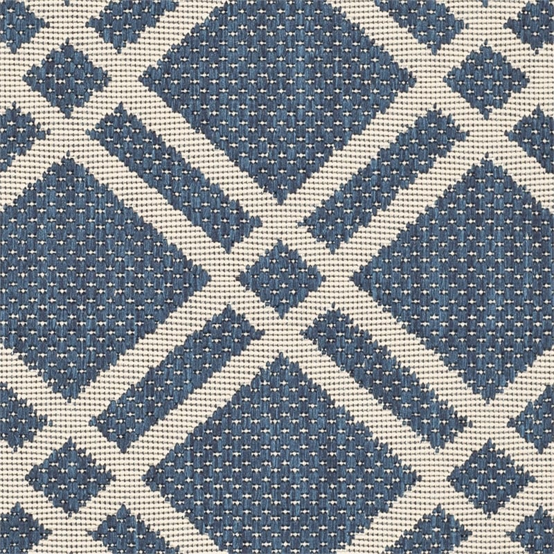 Pemberly Row Polypropylene Navy Indoor Outdoor Rug - Runner 2'7