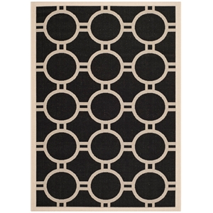 Pemberly Row Polypropylene Black Indoor Outdoor Rug - 4' x 5'7&quot