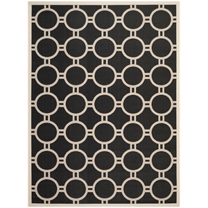 Pemberly Row Polypropylene Black Indoor Outdoor Rug - 8' x 11'