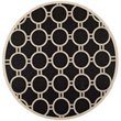 Pemberly Row Polypropylene Black Indoor Outdoor Rug - Round 7'10