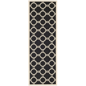 Pemberly Row Polypropylene Black Indoor Outdoor Rug - Runner 2'3&quot x 6'7&quot
