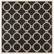 Pemberly Row Polypropylene Black Indoor Outdoor Rug - Square 7'10