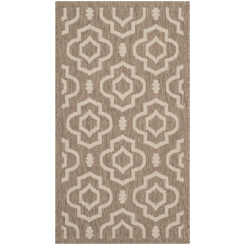 Pemberly Row Polypropylene Brown Indoor Outdoor Rug - 2' x 3'7
