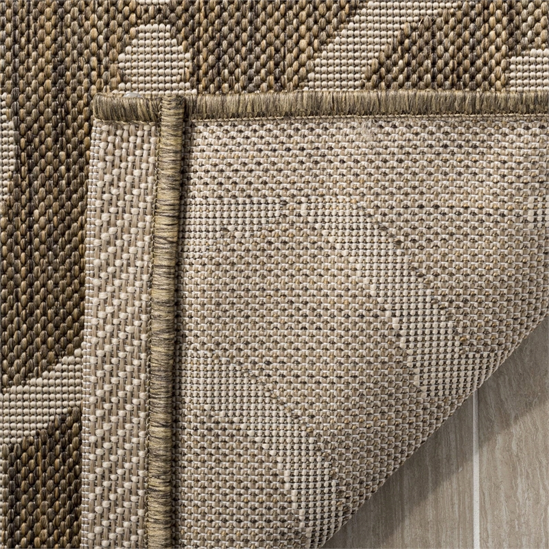 Pemberly Row Polypropylene Brown Indoor Outdoor Rug - 8' x 11'