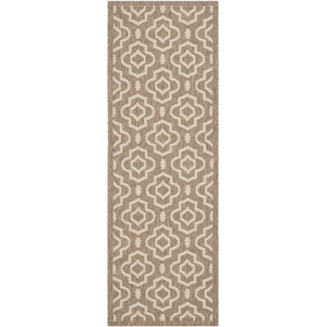 Pemberly Row Polypropylene Brown Indoor Outdoor Rug - Runner 2'3&quot x 6'7&quot
