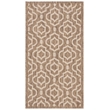 Pemberly Row Polypropylene Brown Indoor Outdoor Rug - Runner 2'7