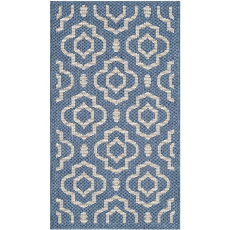 Pemberly Row Polypropylene Blue Indoor Outdoor Rug - 2' x 3'7